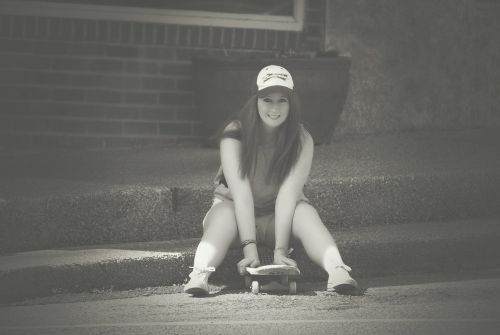 girl skateboard young