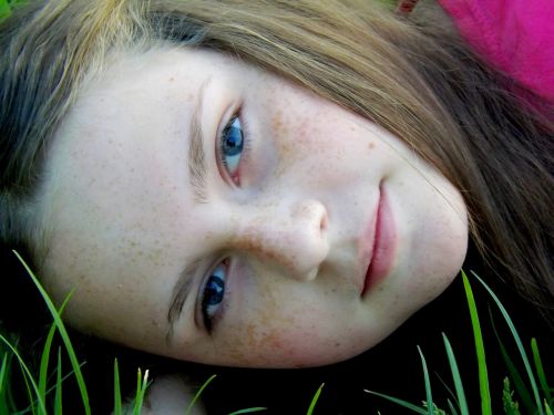 girl freckles portrait