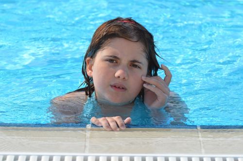 girl holiday indoor swimming-pool
