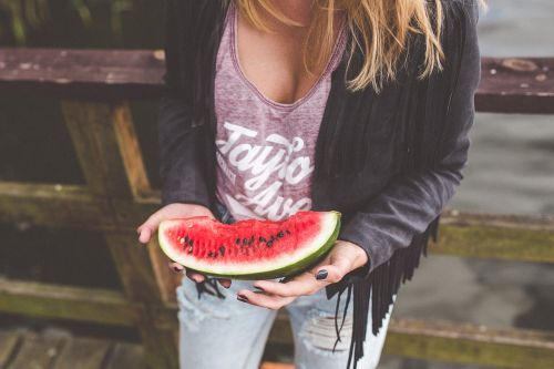 girl woman watermelon