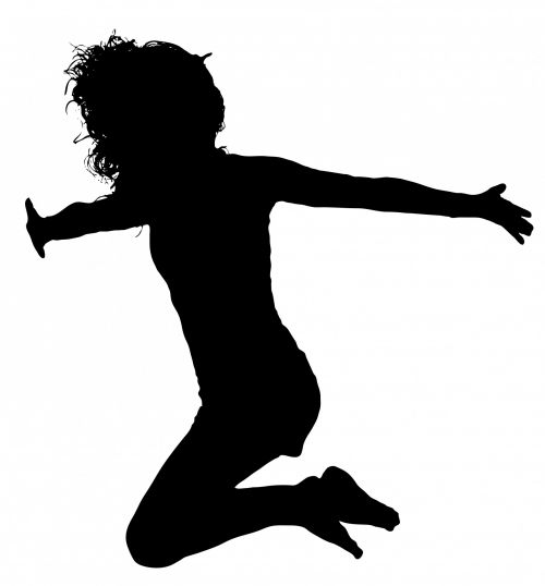 Girl Leaping Silhouette