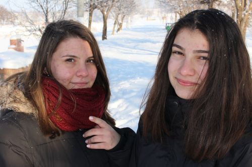 girls snow winter