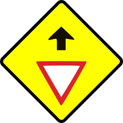 give way caution road