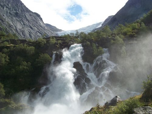 glacier waterfall norway