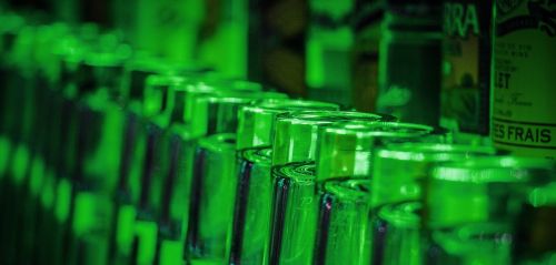 glass bottles green