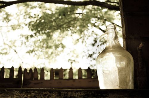 glass bottle still life