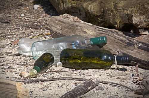 glass bottles garbage