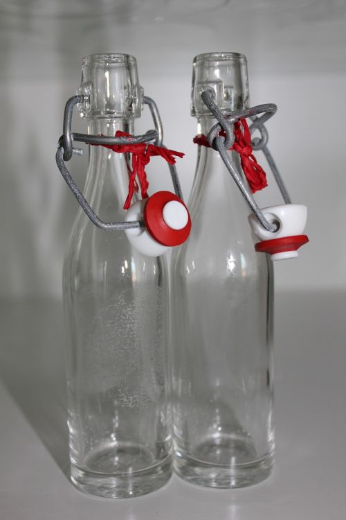 glass bottles red