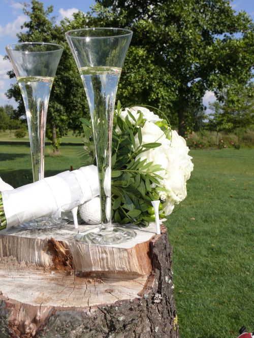 glass champagne wedding