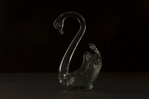 glass swan decoration