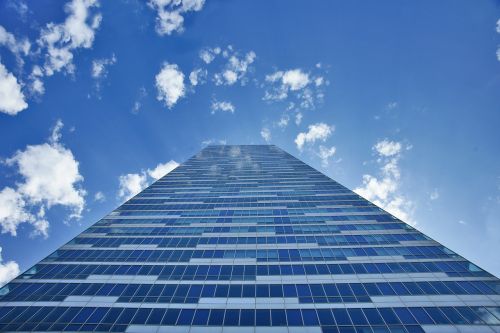 glass building blue