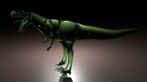 glass dinosaur green