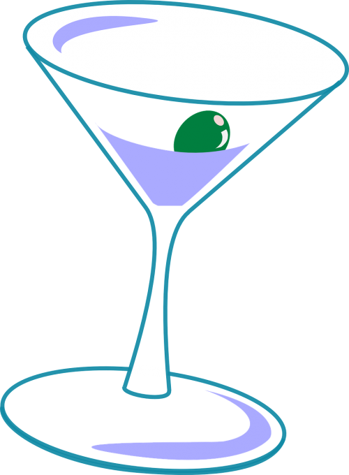 glass martini olive
