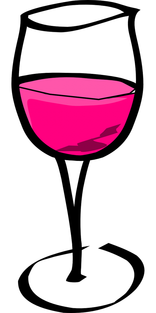 glass wine pink