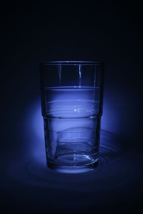 glass drinking glass blue