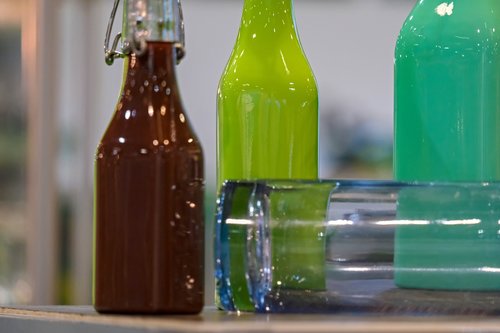 glass  colorful  bottles