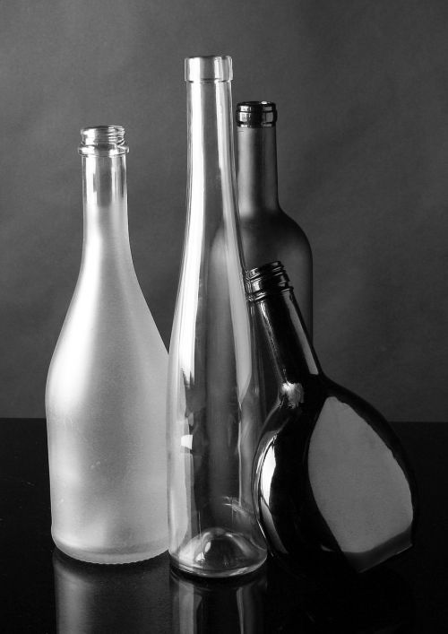 glass still life bottles