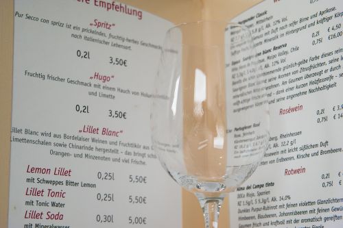 glass wine list wine