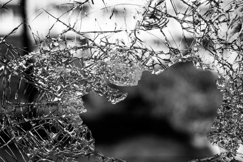 glass shattered window