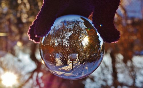 glass ball mirroring transparent