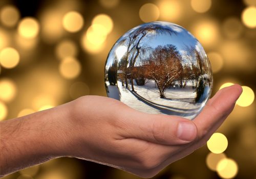 glass ball winter snow