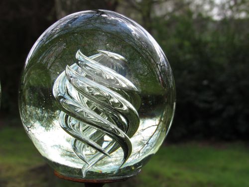 glass ball landscape mirrored