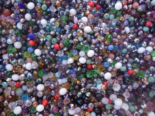 glass beads many colorful