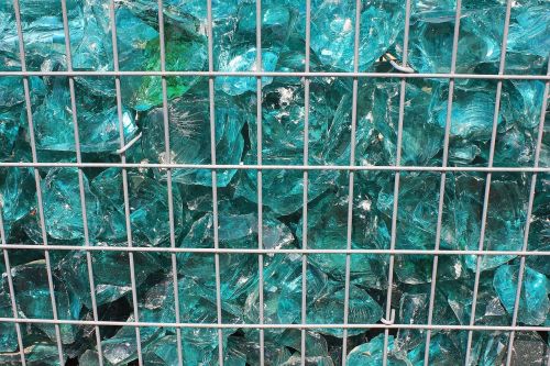 glass blocks grid turquoise