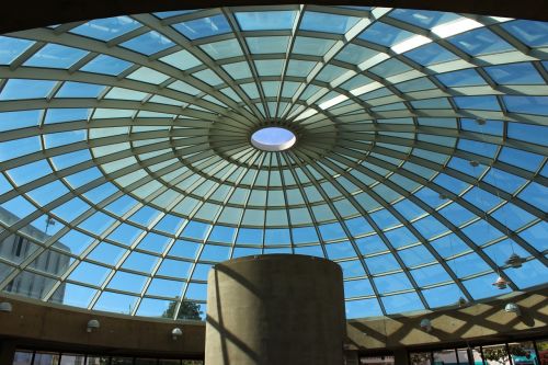 glass ceiling dome library