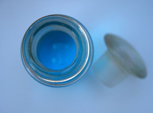 Glass Container With Blue Liquid