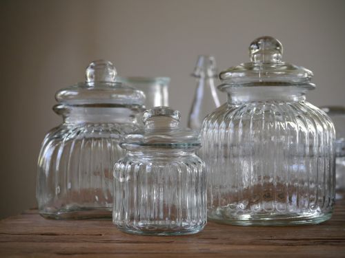 glass vessels storage jars empty glasses