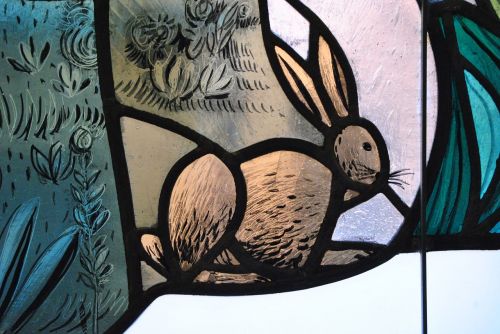 glass window hare easter