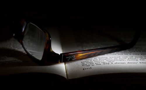 glasses book reading