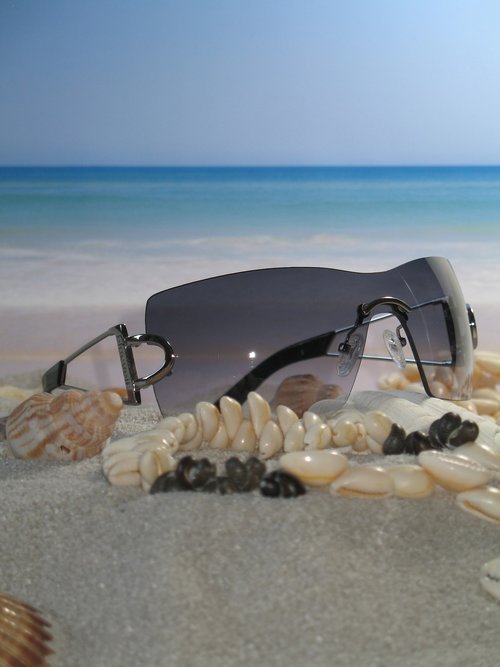 glasses  beach  mussels