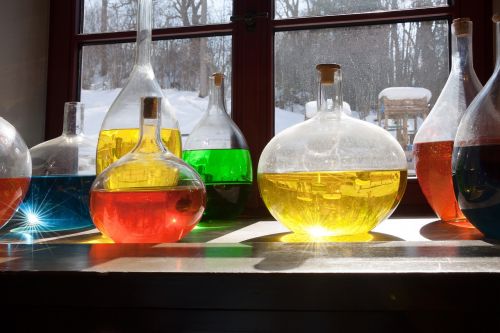 glasses colorful liquid