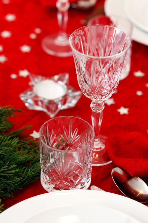 Glasses On Christmas Table