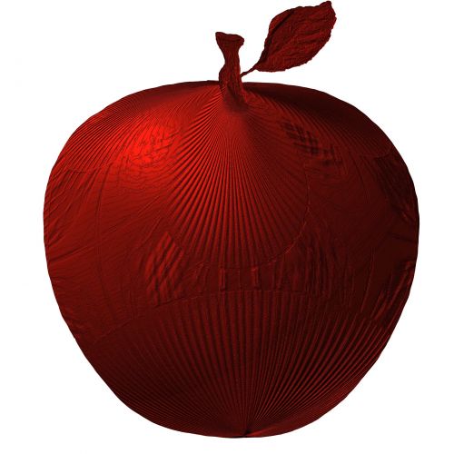Gleaming Scarlet Metal Apple