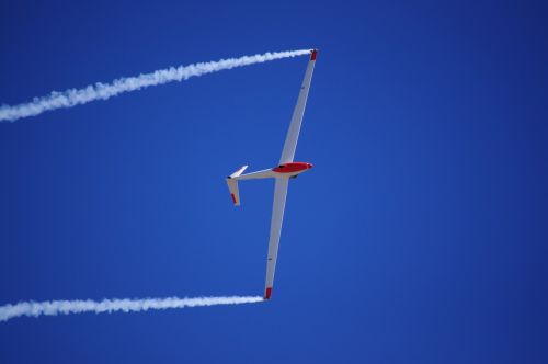 glider flight blue sky