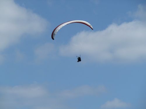 sky clouds paragliding