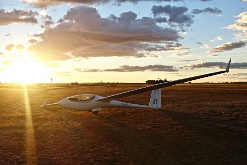 glider sunset sailplane