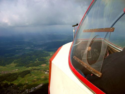 glider pilot cockpit landscape
