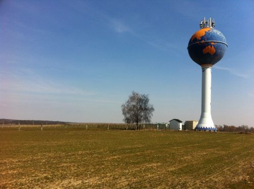 globe water tower field