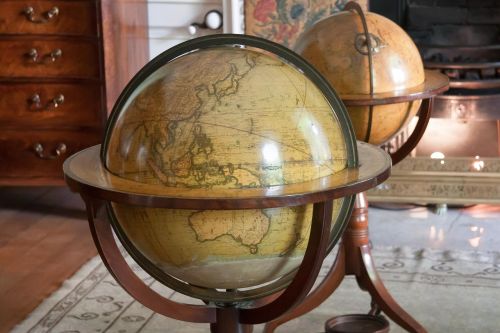 globe antique map of the world