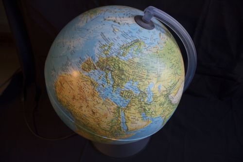 globe map of the world europe