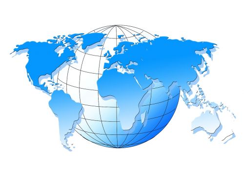 globe continents latitudinal lines