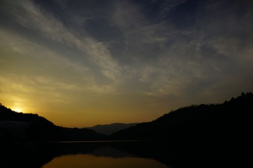 glow lake sunset