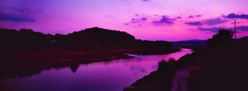 glow river sunset