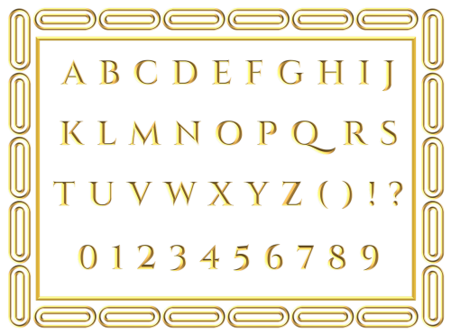 gold letters alphabet
