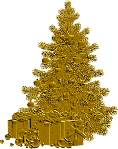 gold christmas tree decoration