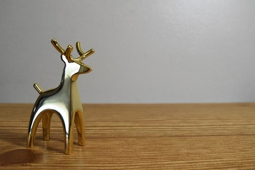 gold deer  wood  christmas